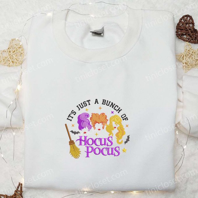 Halloween Sanderson Sisters Witch Hocus Pocus Embroidered Shirt: Cool & Amazing Halloween Tee