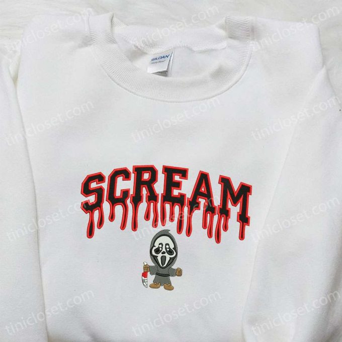 Halloween Scream Ghost & Spooky Embroidered Shirt – Best Family Gifts