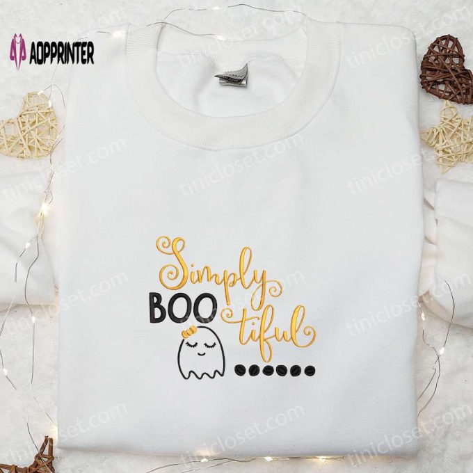 Spook-tacular Halloween Ghost Shirt Hoodie & Tee – Simply Bootiful Adorable & Amazing Embroidered Collection