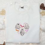 Spooky Ghost Heart Love Embroidered Hoodie – Cool Halloween Shirt & Sweatshirt