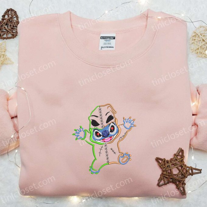 Spooktacular Halloween Stitch Oogie Boogie Embroidered Shirt – Disney s Cute Halloween Embroidery