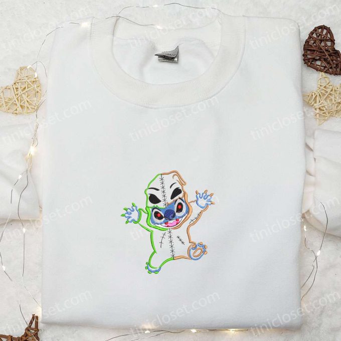 Spooktacular Halloween Stitch Oogie Boogie Embroidered Shirt – Disney s Cute Halloween Embroidery