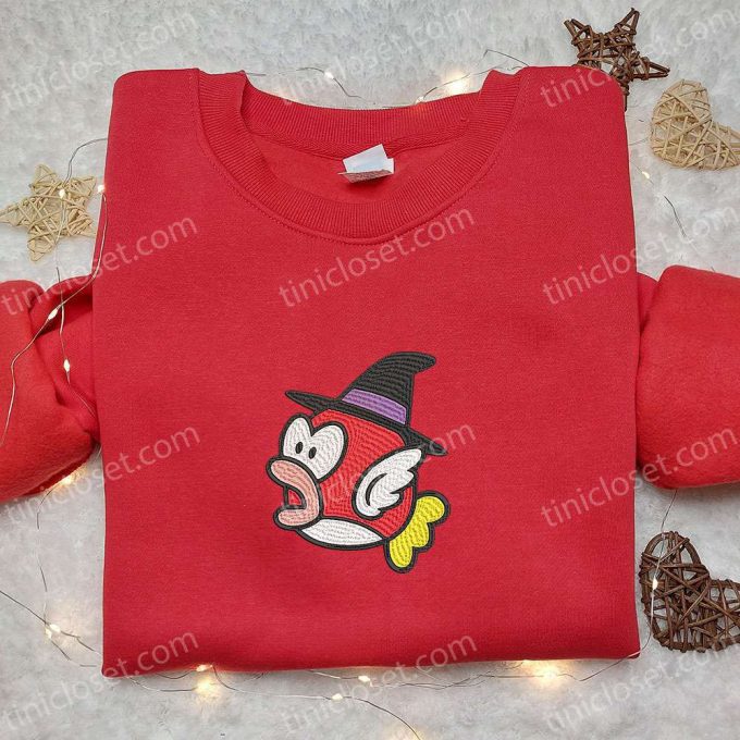 Halloween Super Mario Witch Cheep Cheep Shirt: Funny Sweatshirt & Cute Hoodie