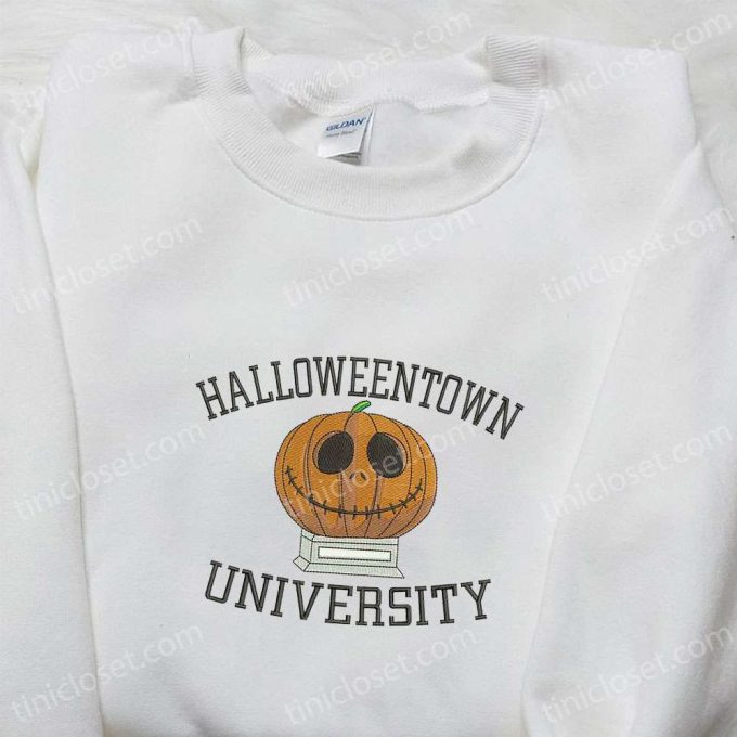 Halloweentown University Embroidered Shirt: Vintage Halloween Gift for Halloween Lovers