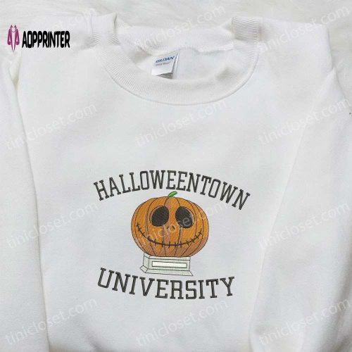 Halloweentown University Embroidered Shirt: Vintage Halloween Gift for Halloween Lovers