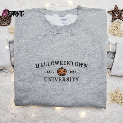 Halloweentown University Est 1653 Embroidered Shirt: Vintage Halloween & Best Gifts for Halloween Lovers