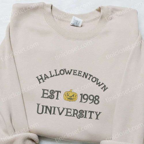 Halloweentown University Est 1998 Embroidered Shirt: Vintage Halloween Gift for Halloween Lovers