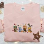 Harry Potter Coffee Latte Embroidered Shirt: Perfect Halloween Gift for Lovers of Halloween and Halloween Clothing