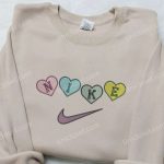 Nike Heart Love Embroidered Sweatshirt: Perfect Valentine’s Day Gift Nike Inspired Logo Shirt