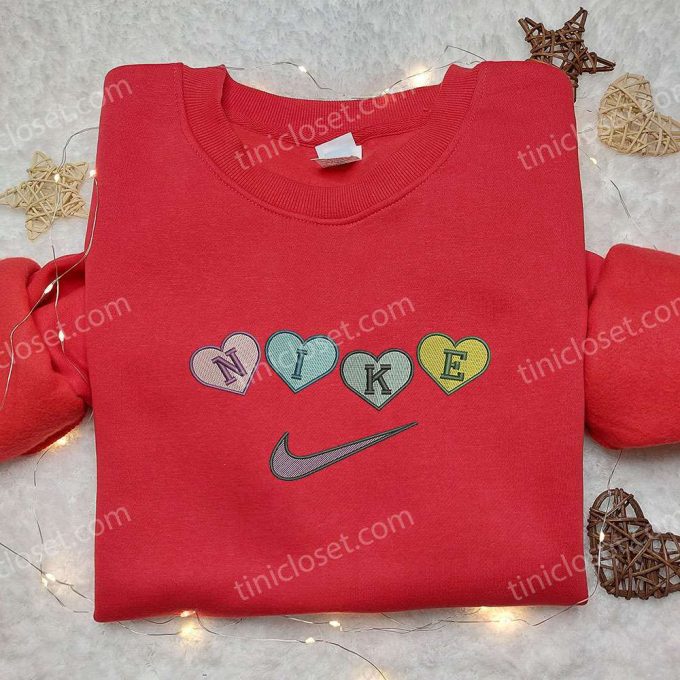 Nike Heart Love Embroidered Sweatshirt: Perfect Valentine’s Day Gift Nike Inspired Logo Shirt