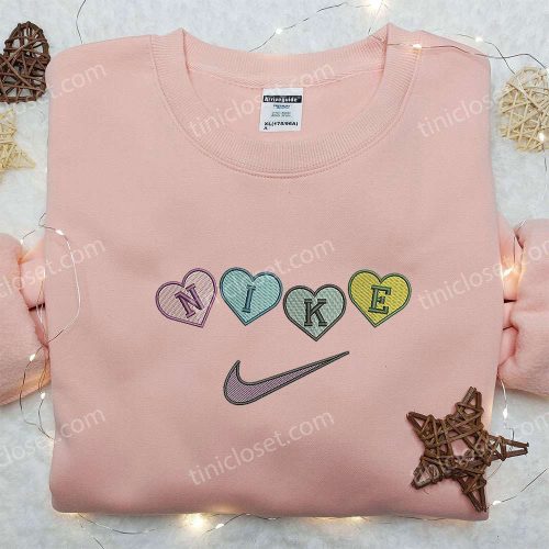 Nike Heart Love Embroidered Sweatshirt: Perfect Valentine’s Day Gift Nike Inspired Logo Shirt