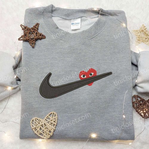 Heart Love x Nike Swoosh Embroidered Shirt – Perfect Valentine’s Day Gift!