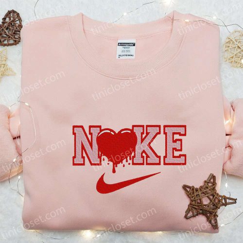 Custom Nike Heart Embroidered Shirt: Perfect Valentine’s Day Gift!