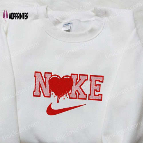 Custom Nike Heart Embroidered Shirt: Perfect Valentine’s Day Gift!