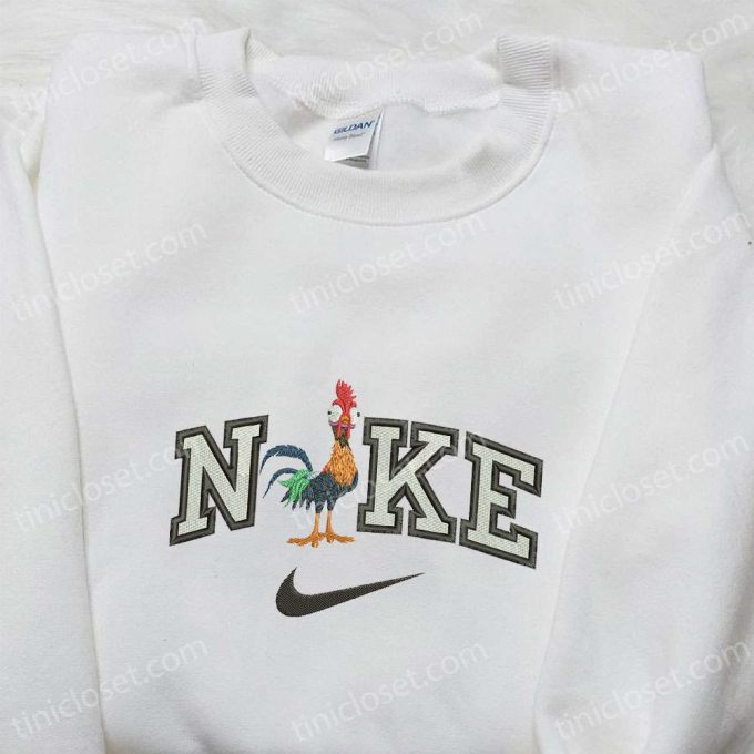 Hei Hei x Nike Cartoon Embroidered Tshirt Disney Rooster Shirt Nike Inspired Tee