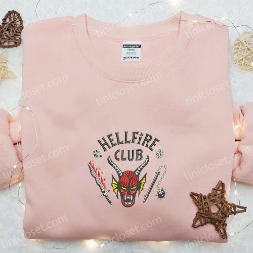 HellFire Club Embroidered Shirt: Spooky Halloween Gift for Lovers