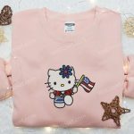 Hello Kitty American Flag 4th of July Embroidered Shirt: Patriotic & Stylish