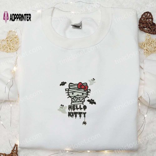 Hello Kitty Halloween Embroidered Sweatshirt & Shirt – Best Gifts for Friends & Family