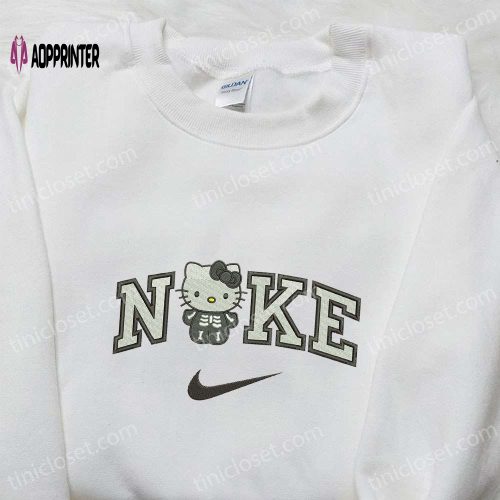 Hello Kitty Heart x Nike Embroidered Tshirt – Cute Cartoon Shirt with Nike Inspiration