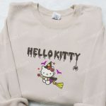 Hello Kitty Witch Embroidered Shirt – Adorable & Happy Halloween Sweatshirt