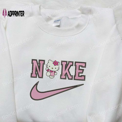 Hello Kitty x Nike Cartoon Embroidered Sweatshirt: Cute & Stylish Hello Kitty & Nike Inspired Shirt