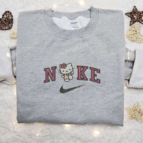 Hello Kitty x Nike Cartoon Embroidered Shirt – Nike Inspired Best Gift for Family