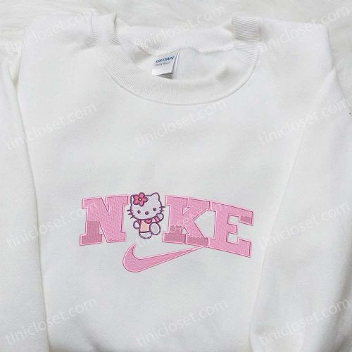 Hello Kitty x Nike Cartoon Embroidered Sweatshirt & Shirt: Stylish Nike Inspired Designs