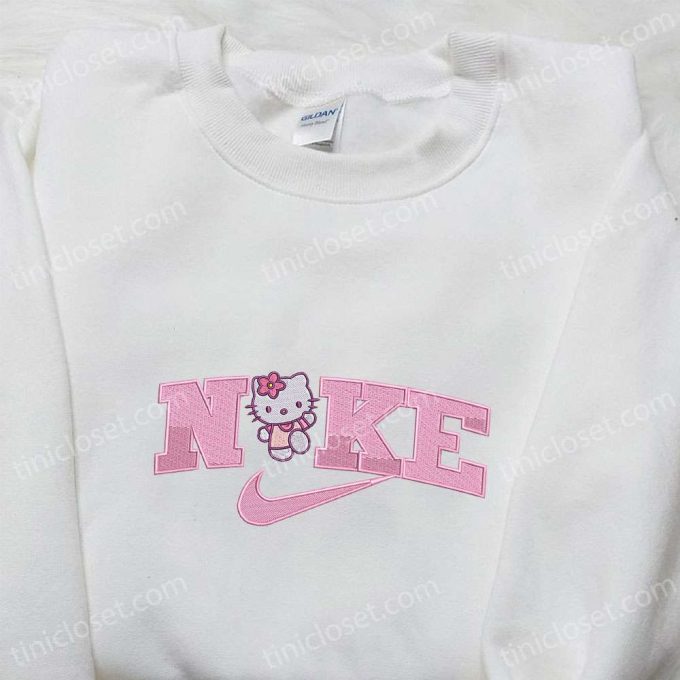 Hello Kitty x Nike Cartoon Embroidered Sweatshirt & Shirt: Stylish Nike Inspired Designs