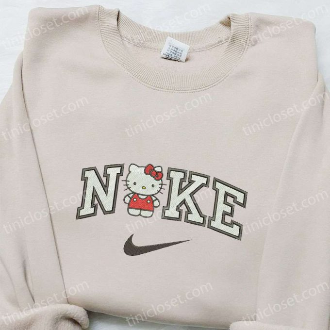 Hello Kitty x Nike Cartoon Embroidered Sweatshirt: Cute & Stylish Hello Kitty & Nike Inspired Shirt