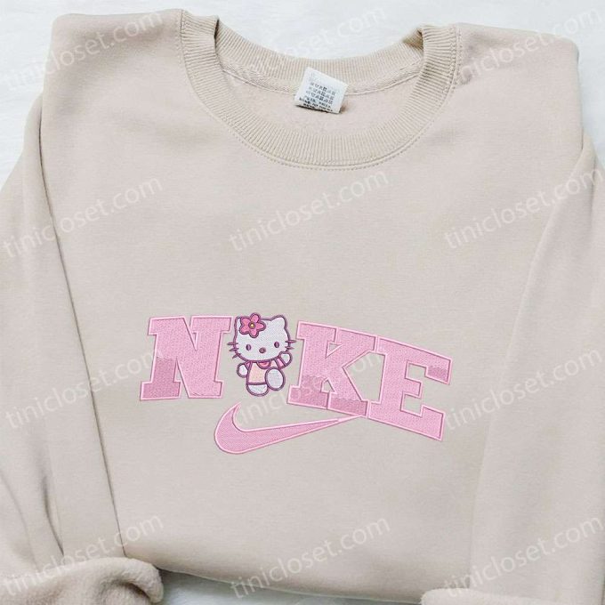 Hello Kitty x Nike Cartoon Embroidered Sweatshirt & Shirt: Stylish Nike Inspired Designs