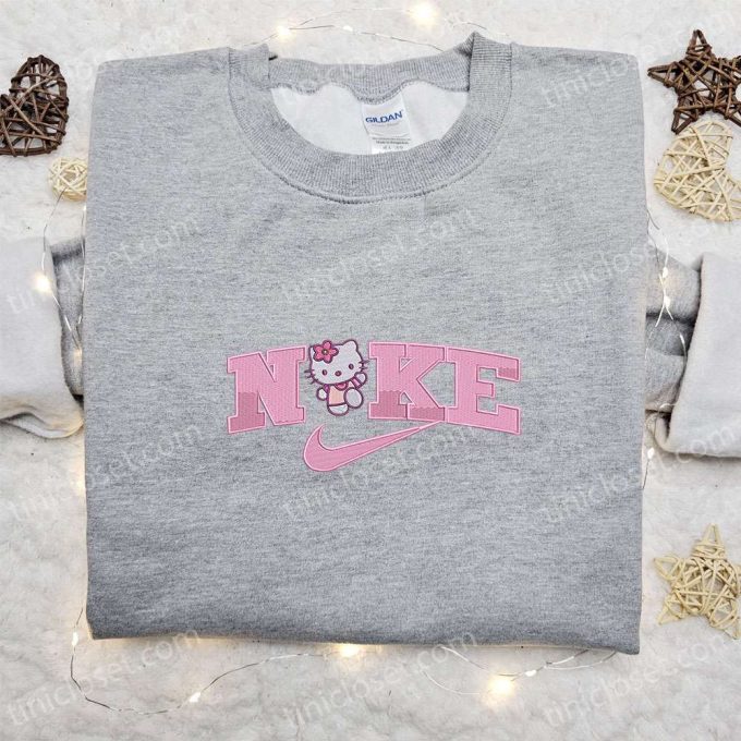 Hello Kitty x Nike Cartoon Embroidered Sweatshirt & Shirt: Stylish Nike Inspired Designs