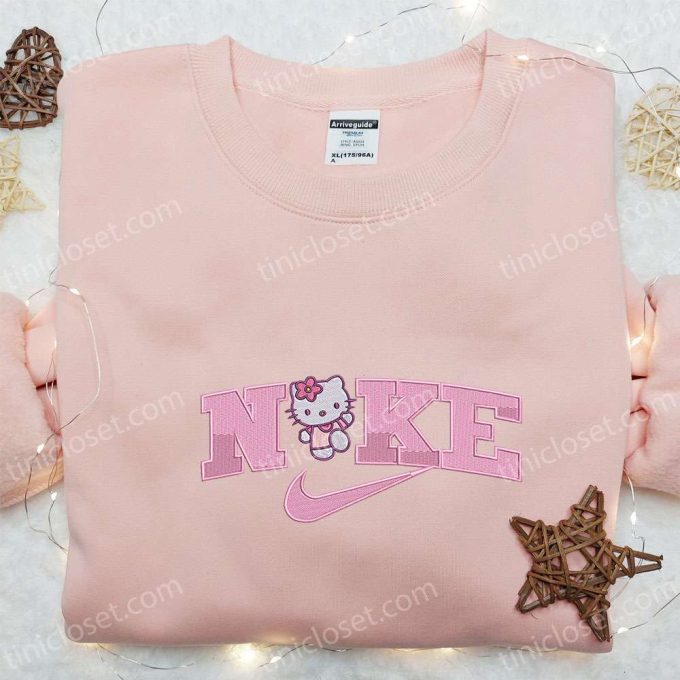 Hello Kitty x Nike Cartoon Embroidered Sweatshirt & Shirt: Stylish Nike Inspired Designs