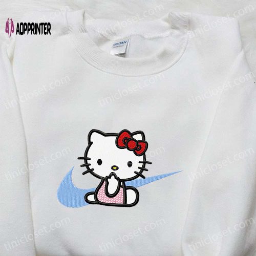 Hello Kitty Xmas x Nike Cartoon Embroidered Sweatshirt & Shirt: Stylish & Trendy Nike Inspired Designs