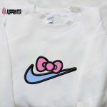 Hello Kitty x Nike Swoosh Cartoon Embroidered Sweatshirt – Nike Inspired Shirt Perfect Family Gift