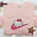 Hello Kitty x Nike Swoosh Cartoon Tshirt: Embroidered Shirt with Nike Inspiration