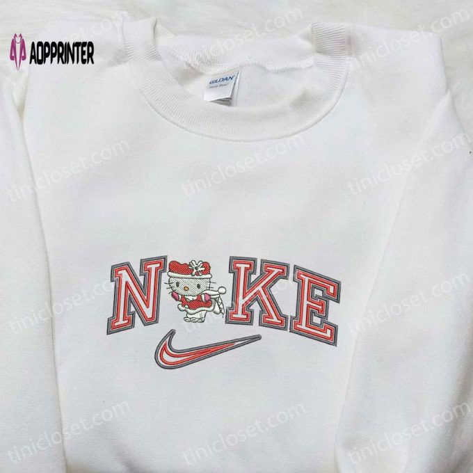 Hello Kitty Xmas x Nike Cartoon Embroidered Sweatshirt & Shirt: Stylish & Trendy Nike Inspired Designs