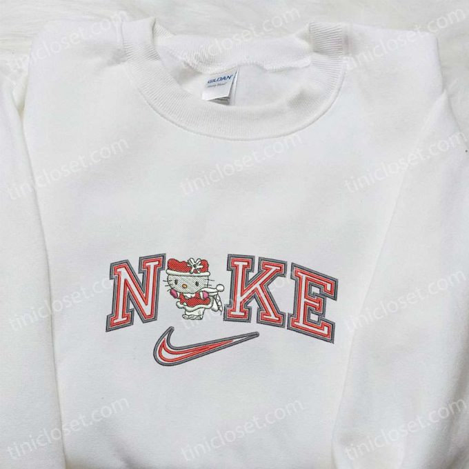 Hello Kitty Xmas x Nike Cartoon Embroidered Sweatshirt & Shirt: Stylish & Trendy Nike Inspired Designs