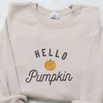 Spooky Hello Pumpkin Embroidered Sweatshirt & Hoodie – Best Halloween Gift Ideas