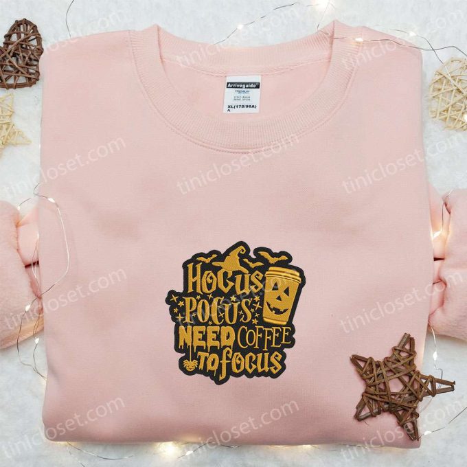 Hocus Pocus Embroidered Hoodie: Coffee Lover s Halloween Sweatshirt Best Gifts for Halloween – 110 characters