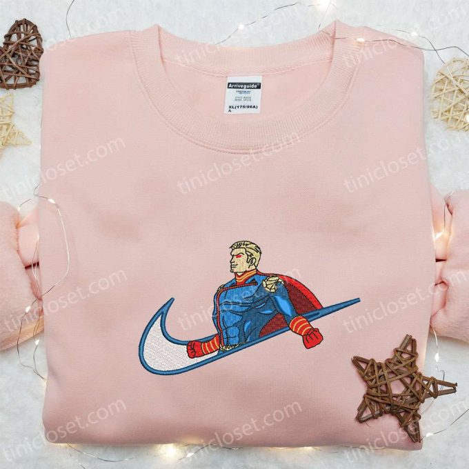 Homelander x Nike Swoosh Movie Embroidered Shirt: Best Family Gift Nike Inspired & Stylish