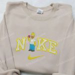 Homer Eating Donut x Nike Embroidered Shirt – The Simpsons Custom Apparel