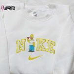 Homer Eating Donut x Nike Embroidered Shirt: The Simpsons Custom Apparel