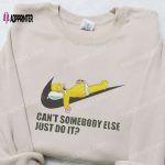 Homer Sleeping x Swoosh Cartoon Embroidered Sweatshirt – Nike Inspired Shirt Perfect Birthday Gift