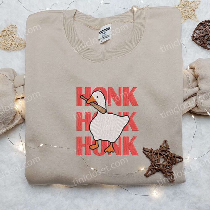 Honk Honk Honk Silly Goose Embroidered Shirt – Funny Animal Design