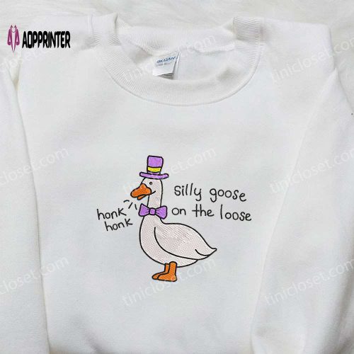 Quirky Silly Goose Embroidered Shirt – Perfect Animal Gift for Family