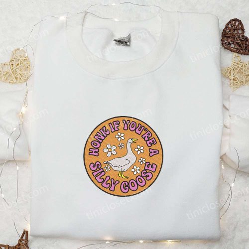 Silly Goose Embroidered Shirt: Fun Animal & Funny Embroidered Tee