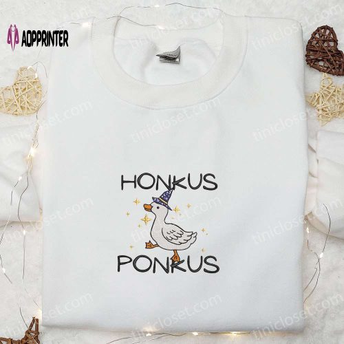 Honkus Ponkus: Happy Waddling Halloween Witch Duck Shirt – Best Gift Idea for Halloween