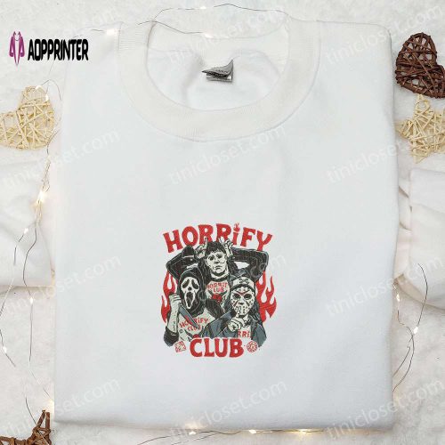 Chucky Horror Doll Embroidered Shirt: Serial Killer Silhouette & Best Halloween Gift