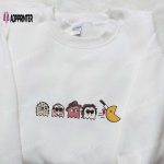 Horror Characters x Chibi Pacman Game Embroidered Shirt – Best Halloween Gift Game Inspired Tee