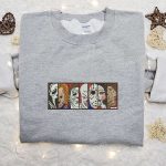 Spook-tacular Horror Film Box Sweatshirt Characters Hoodie & Halloween Shirt: Embroidered Delight